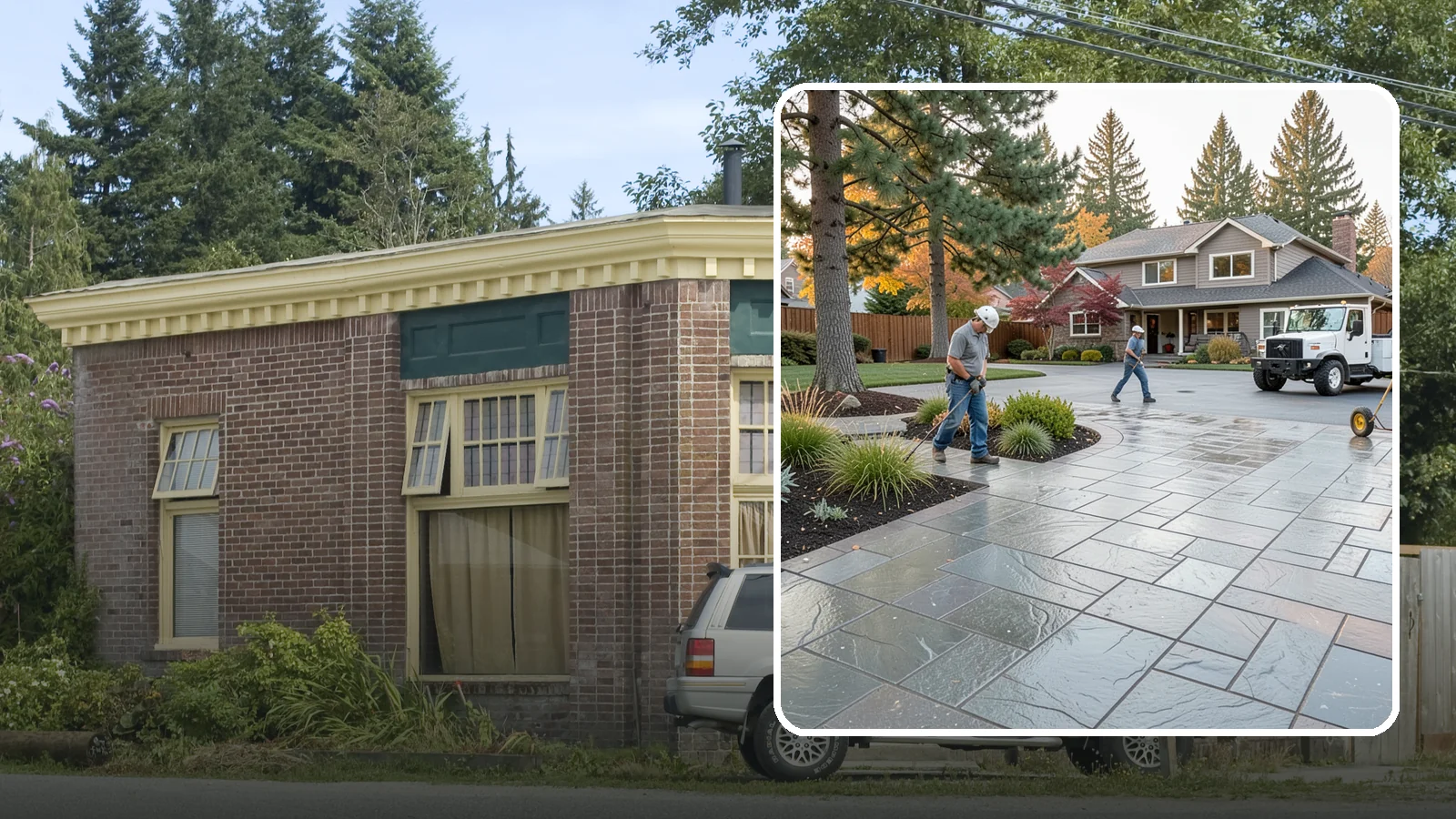 Stamped Concrete in Hamilton, Skagit County, WA - We create stamped concrete that mimics natural stone, brick, or slate while resisting Pacific Northwest weathering.