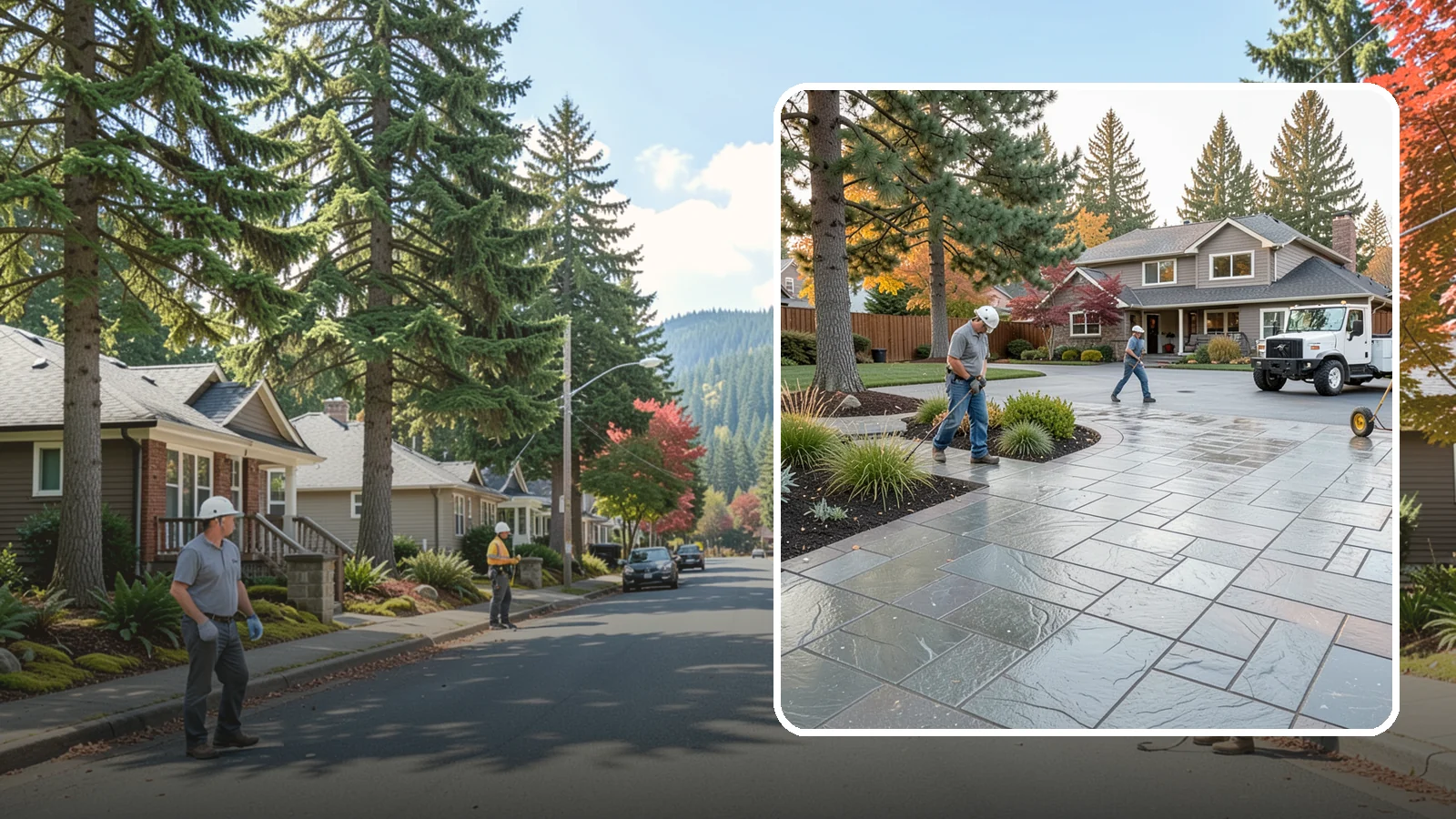Stamped Concrete in Hunts Point, King County, WA - We create stamped concrete that mimics natural stone, brick, or slate while resisting Pacific Northwest weathering.