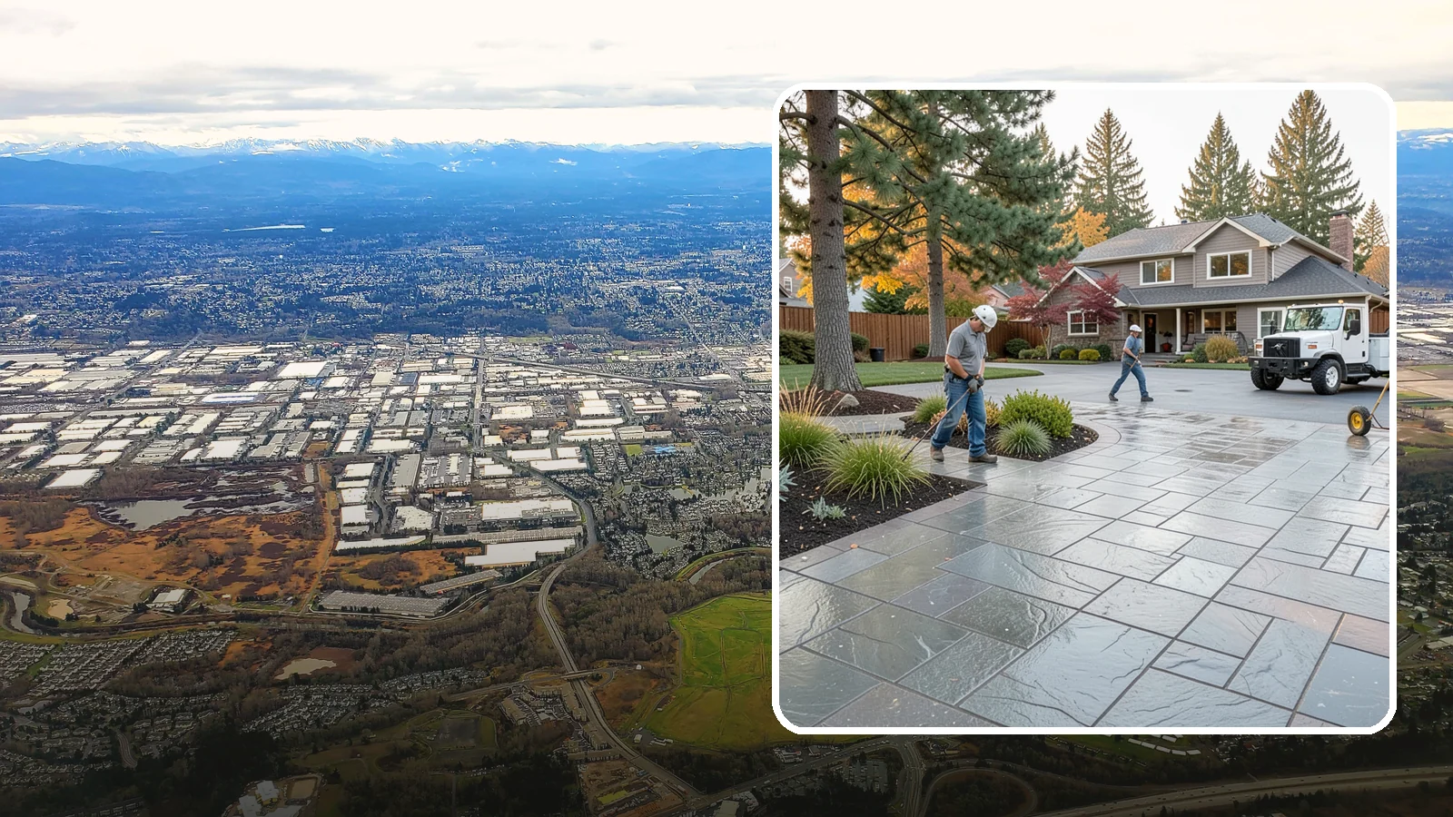 Stamped Concrete in Kent, King County, WA - We create stamped concrete that mimics natural stone, brick, or slate while resisting Pacific Northwest weathering.
