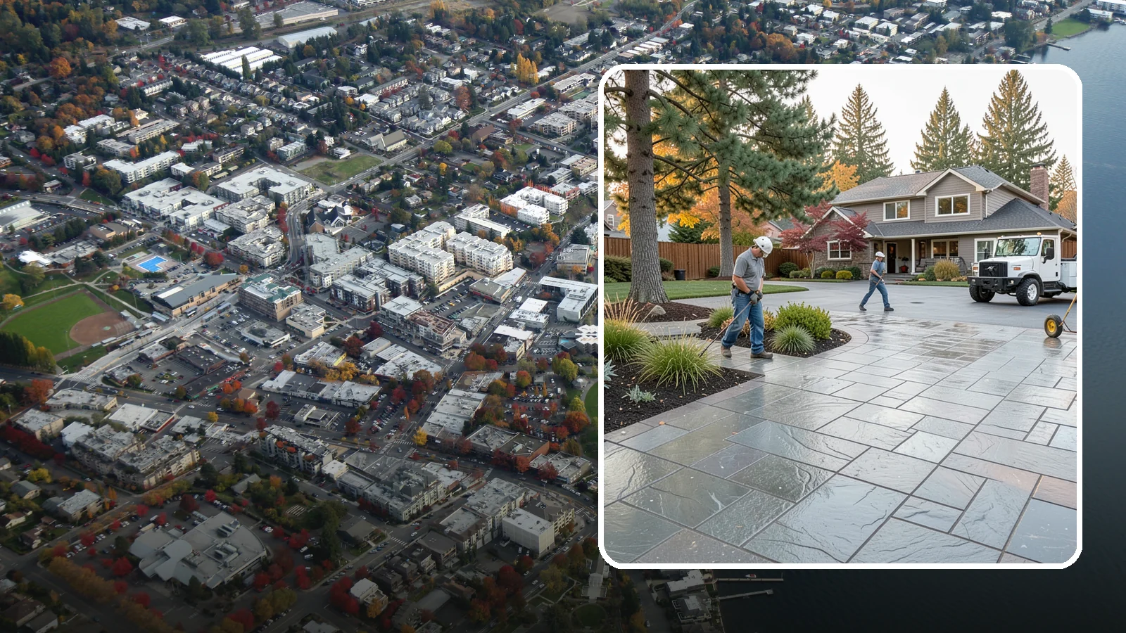 Stamped Concrete in Kirkland, King County, WA - We create stamped concrete that mimics natural stone, brick, or slate while resisting Pacific Northwest weathering.
