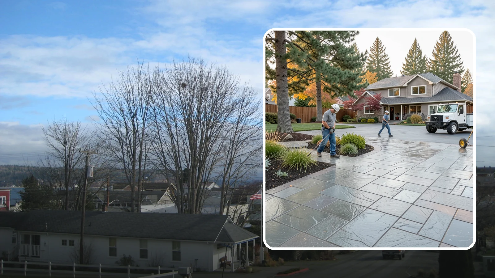 Stamped Concrete in Langley, Island County, WA - We create stamped concrete that mimics natural stone, brick, or slate while resisting Pacific Northwest weathering.
