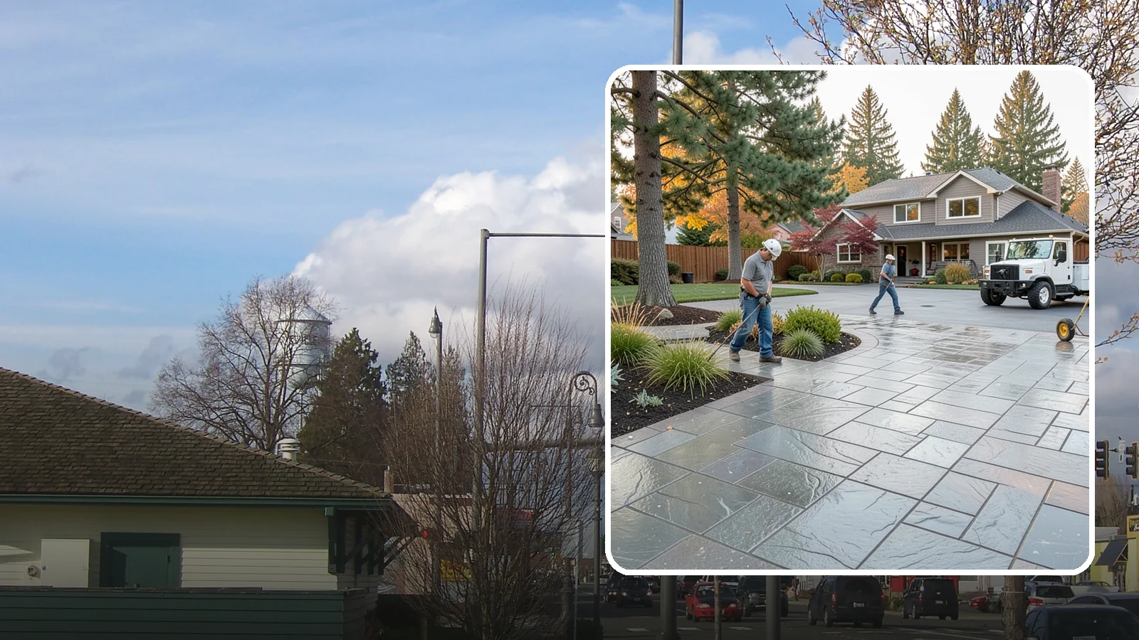 Stamped Concrete in Marysville, Snohomish County, WA - We create stamped concrete that mimics natural stone, brick, or slate while resisting Pacific Northwest weathering.