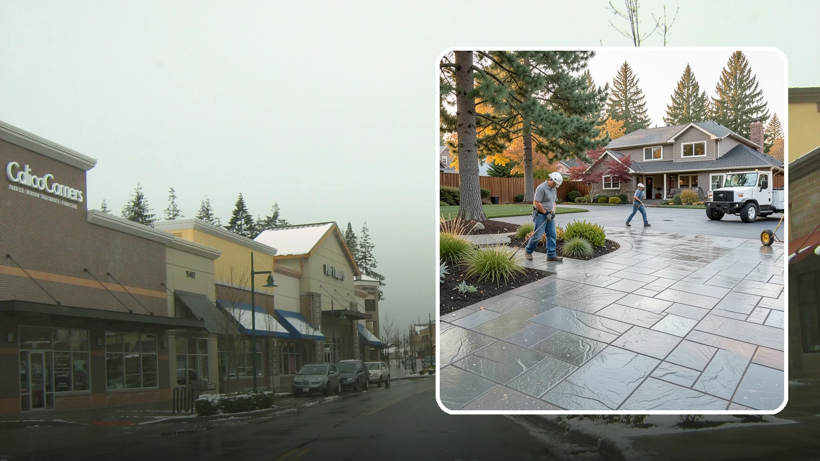 Stamped Concrete in Mill Creek, Snohomish County, WA - We create stamped concrete that mimics natural stone, brick, or slate while resisting Pacific Northwest weathering.