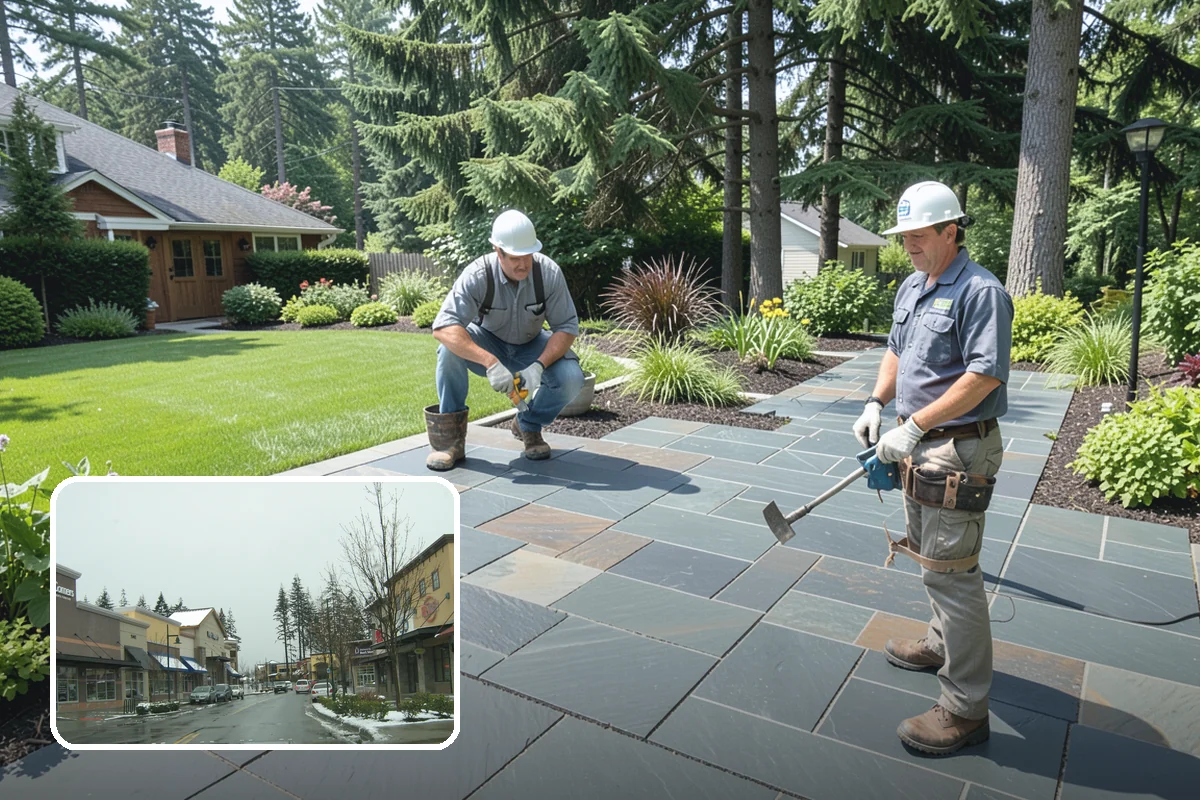 Stamped Concrete in Mill Creek, Snohomish County, WA - Authentic stone, brick, or slate appearance in one seamless slab