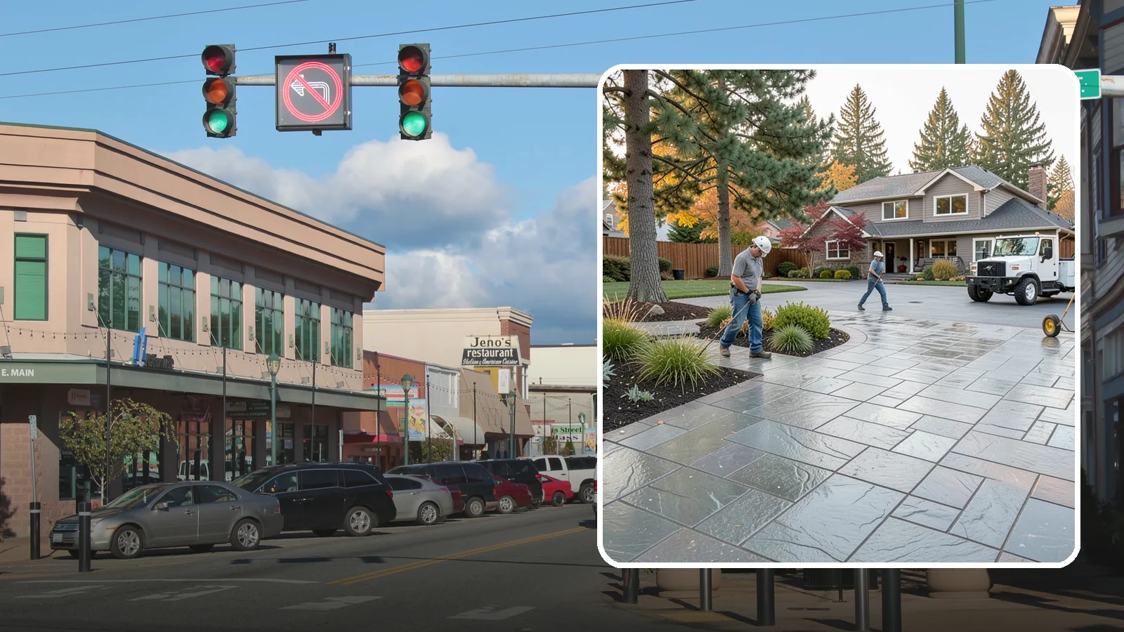 Stamped Concrete in Monroe, Snohomish County, WA - We create stamped concrete that mimics natural stone, brick, or slate while resisting Pacific Northwest weathering.