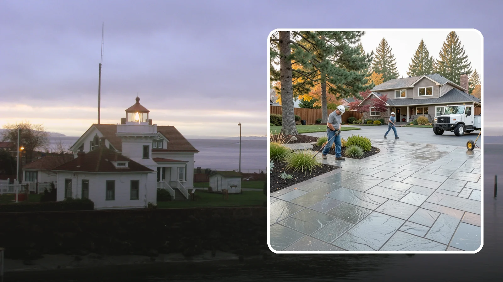 Stamped Concrete in Mukilteo, Snohomish County, WA - We create stamped concrete that mimics natural stone, brick, or slate while resisting Pacific Northwest weathering.