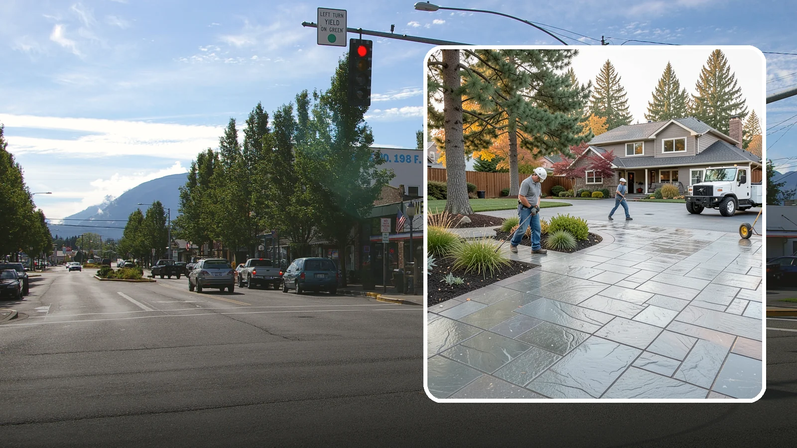 Stamped Concrete in North Bend, King County, WA - We create stamped concrete that mimics natural stone, brick, or slate while resisting Pacific Northwest weathering.