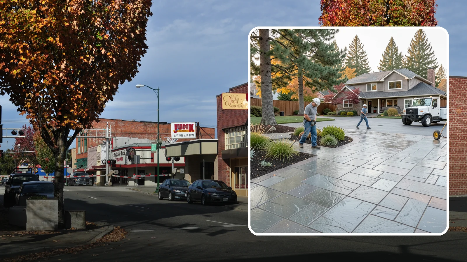 Stamped Concrete in Puyallup, Pierce County, WA - We create stamped concrete that mimics natural stone, brick, or slate while resisting Pacific Northwest weathering.
