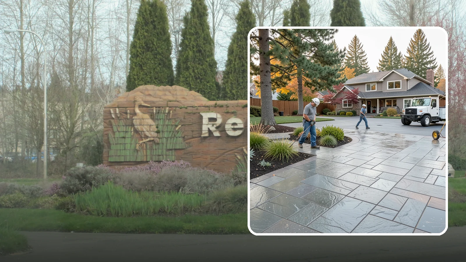 Stamped Concrete in Renton, King County, WA - We create stamped concrete that mimics natural stone, brick, or slate while resisting Pacific Northwest weathering.