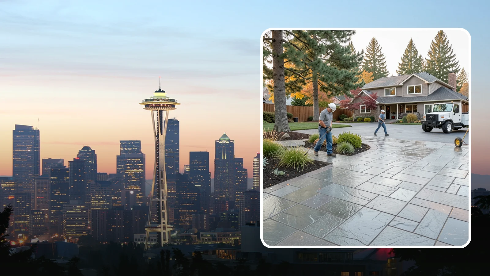Stamped Concrete in Seattle, King County, WA - We create stamped concrete that mimics natural stone, brick, or slate while resisting Pacific Northwest weathering.