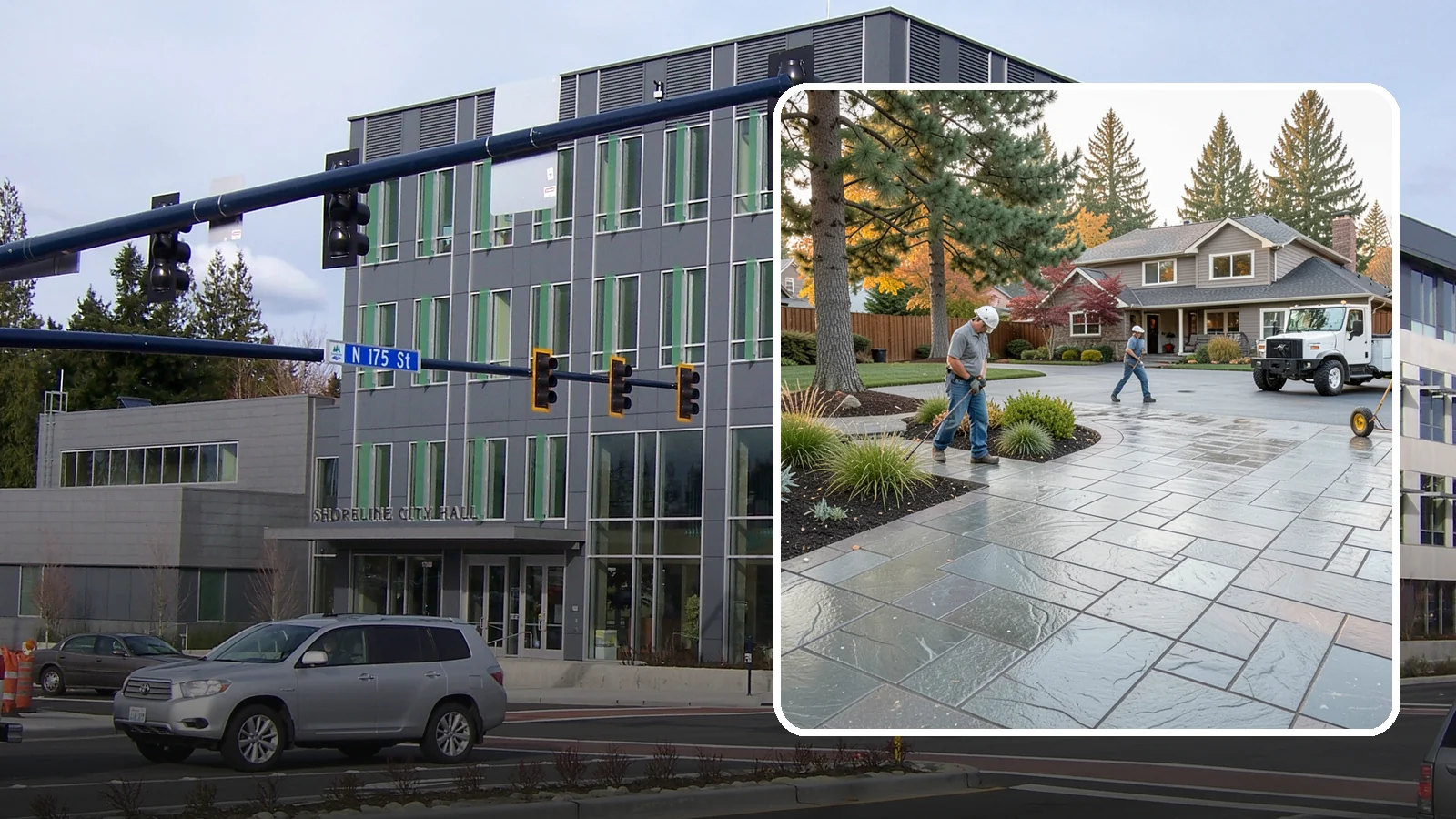Stamped Concrete in Shoreline, King County, WA - We create stamped concrete that mimics natural stone, brick, or slate while resisting Pacific Northwest weathering.