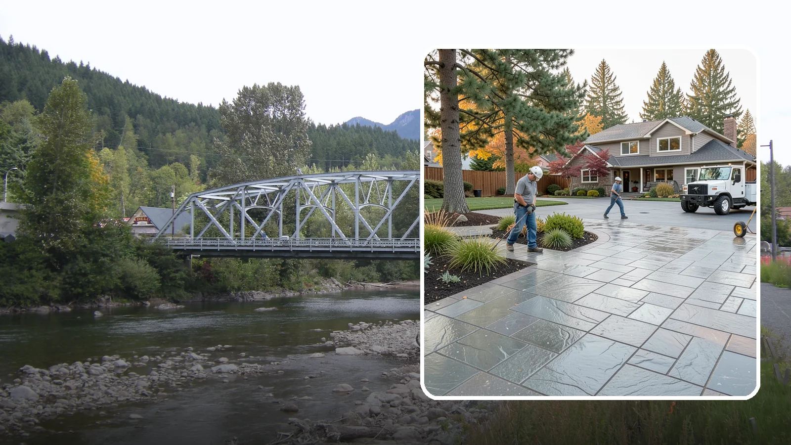 Stamped Concrete in Skykomish, King County, WA - We create stamped concrete that mimics natural stone, brick, or slate while resisting Pacific Northwest weathering.
