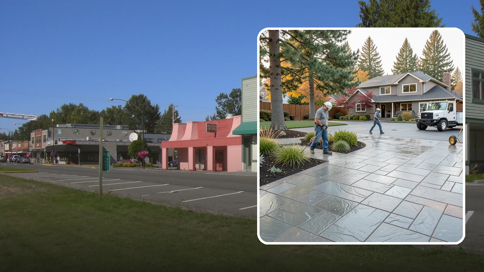 Stamped Concrete in Snoqualmie, King County, WA - We create stamped concrete that mimics natural stone, brick, or slate while resisting Pacific Northwest weathering.