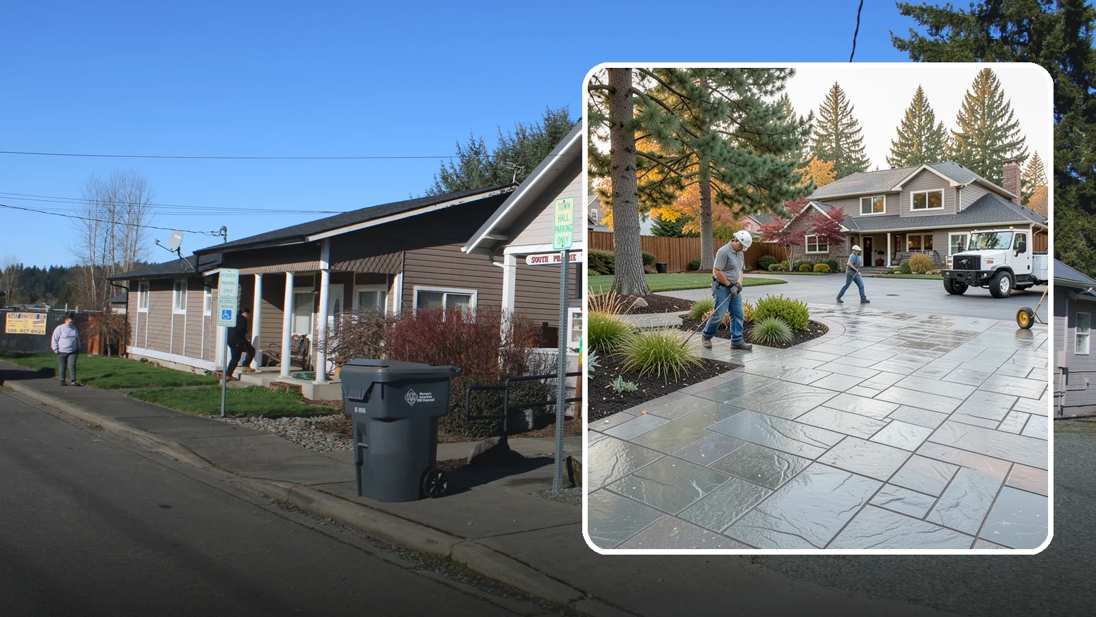 Stamped Concrete in South Prairie, Pierce County, WA - We create stamped concrete that mimics natural stone, brick, or slate while resisting Pacific Northwest weathering.
