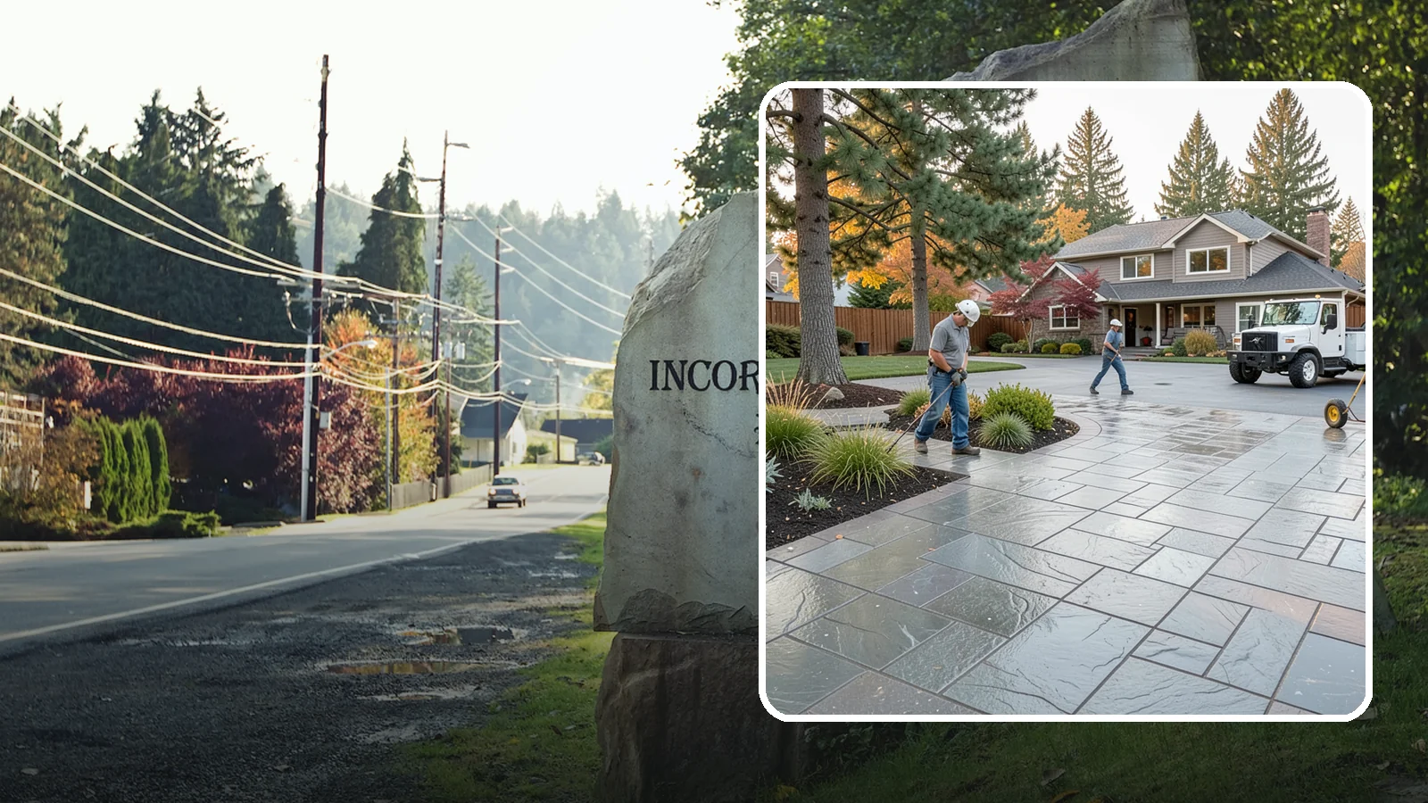 Stamped Concrete in Wilkeson, Pierce County, WA - We create stamped concrete that mimics natural stone, brick, or slate while resisting Pacific Northwest weathering.