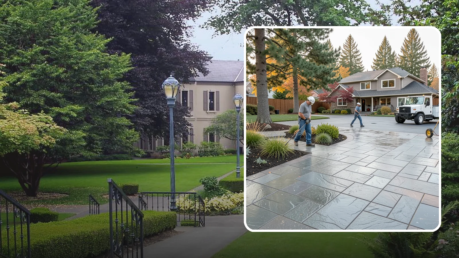Stamped Concrete in Woodinville, King County, WA - We create stamped concrete that mimics natural stone, brick, or slate while resisting Pacific Northwest weathering.