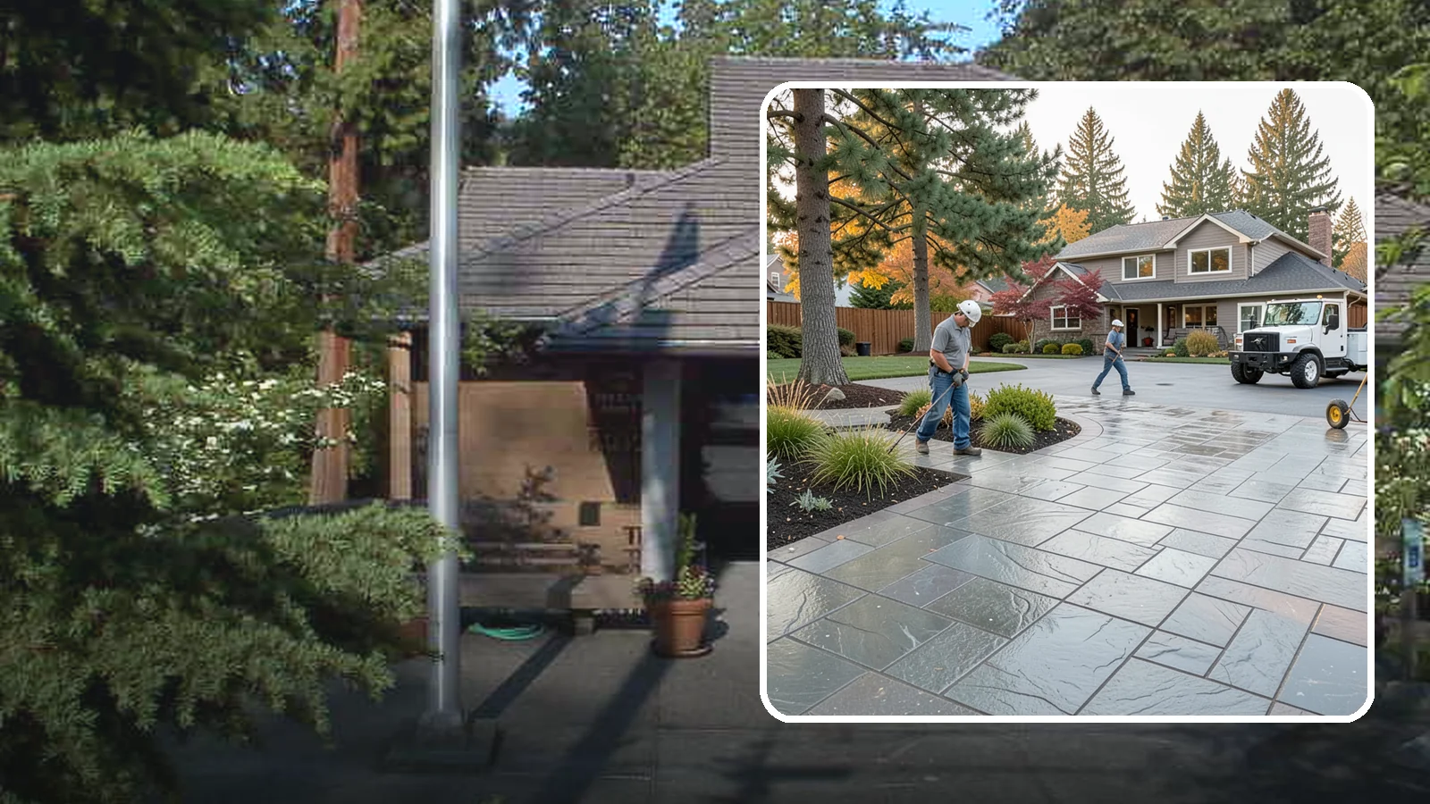 Stamped Concrete in Yarrow Point, King County, WA - We create stamped concrete that mimics natural stone, brick, or slate while resisting Pacific Northwest weathering.
