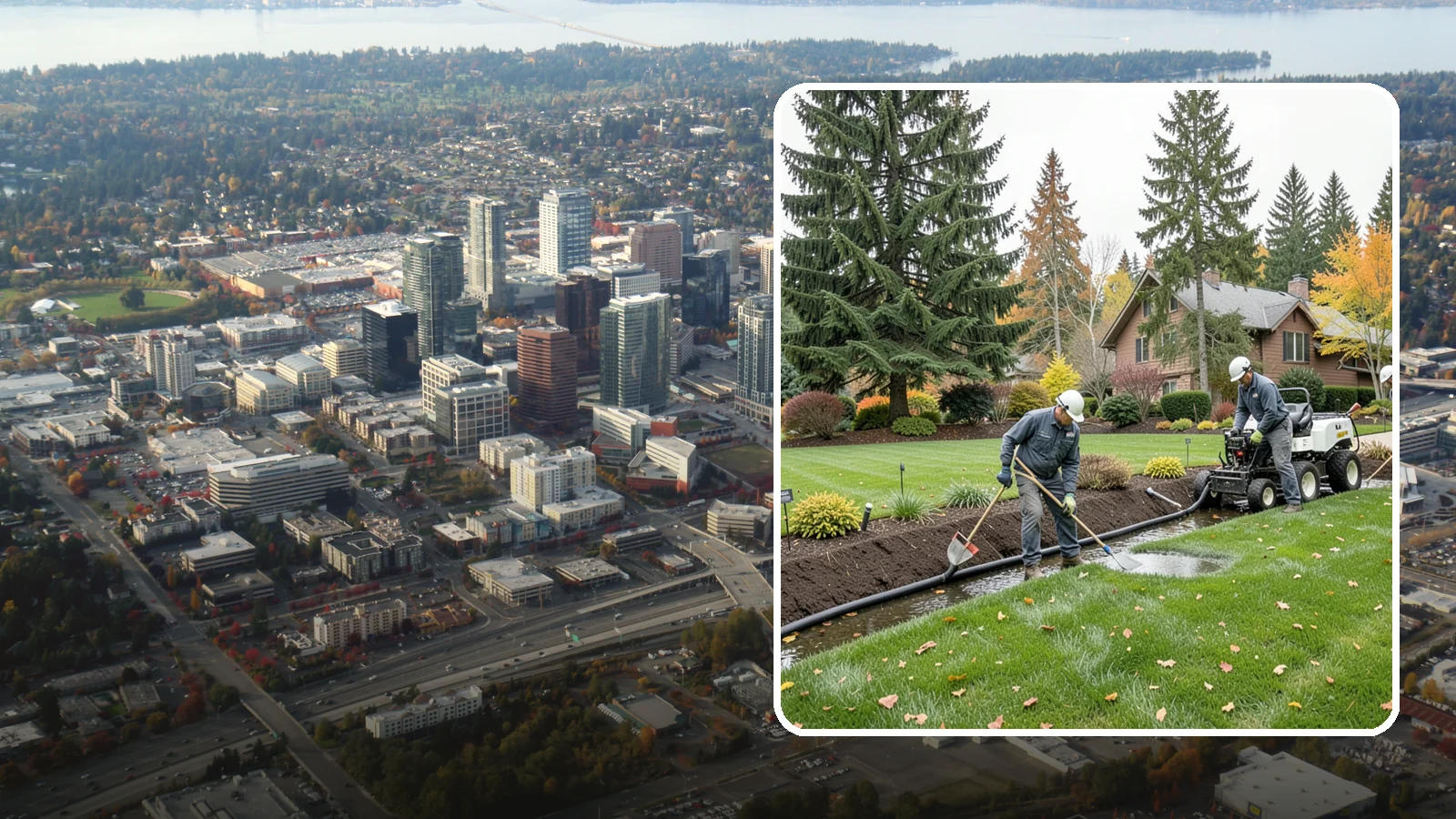Standing Water Solutions in Bellevue, King County, WA - We diagnose and correct persistent standing water using the right mix of grading, drains, and infiltration for your specific site.