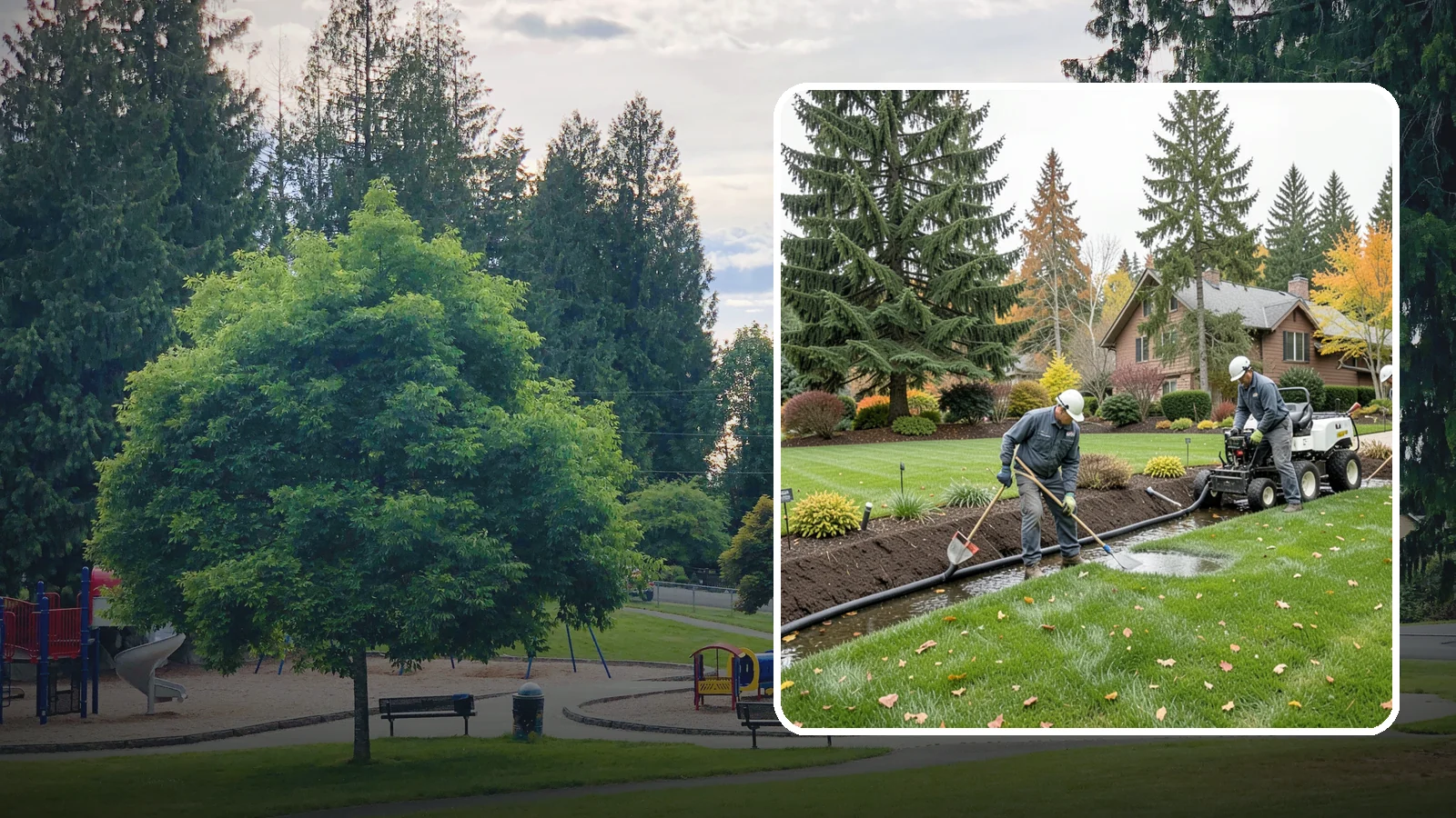 Standing Water Solutions in Bonney Lake, Pierce County, WA - We diagnose and correct persistent standing water using the right mix of grading, drains, and infiltration for your specific site.