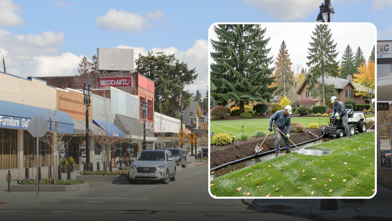 Standing Water Solutions in Bothell, King County, WA - We diagnose and correct persistent standing water using the right mix of grading, drains, and infiltration for your specific site.