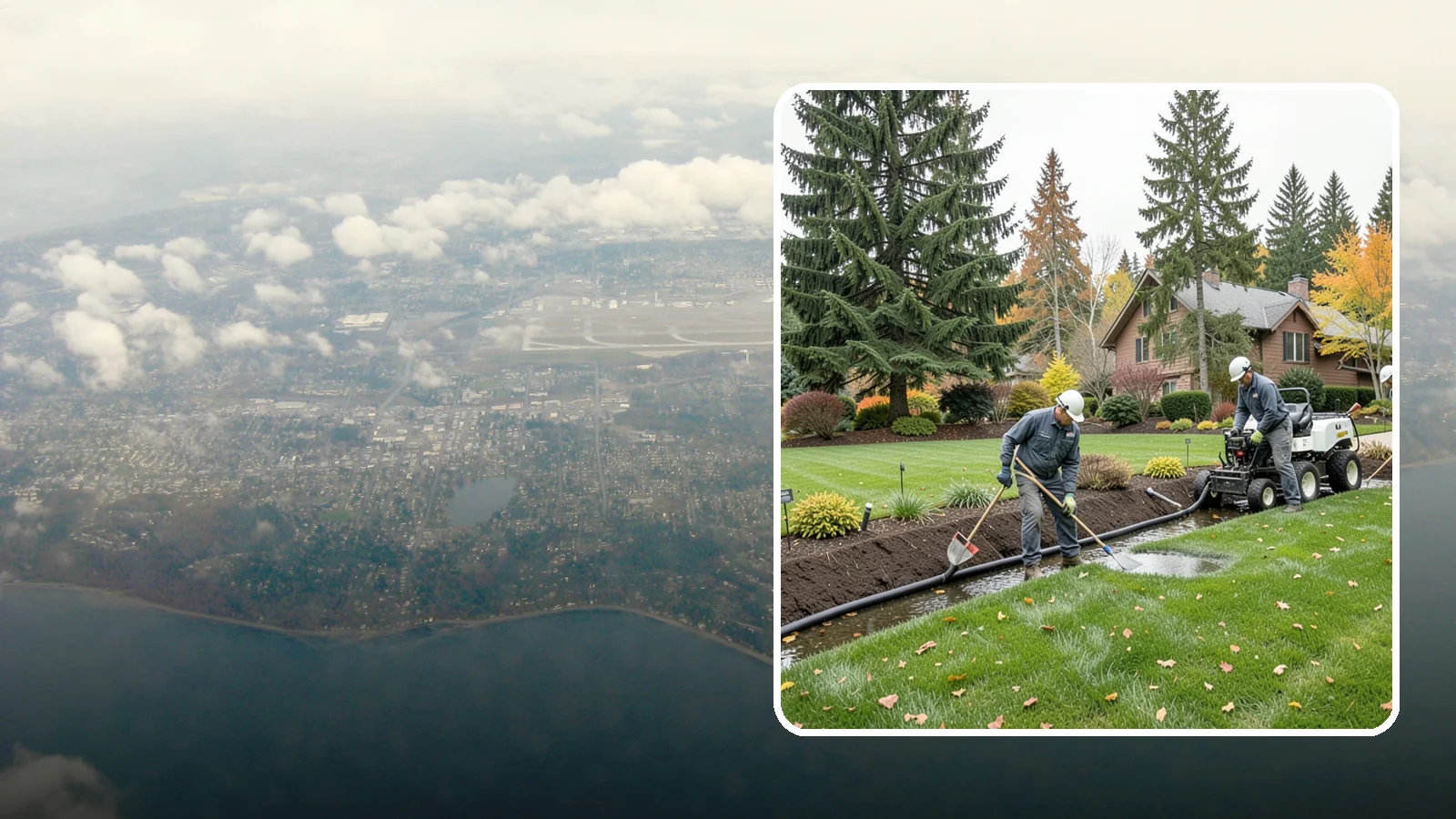Standing Water Solutions in Burien, King County, WA - We diagnose and correct persistent standing water using the right mix of grading, drains, and infiltration for your specific site.