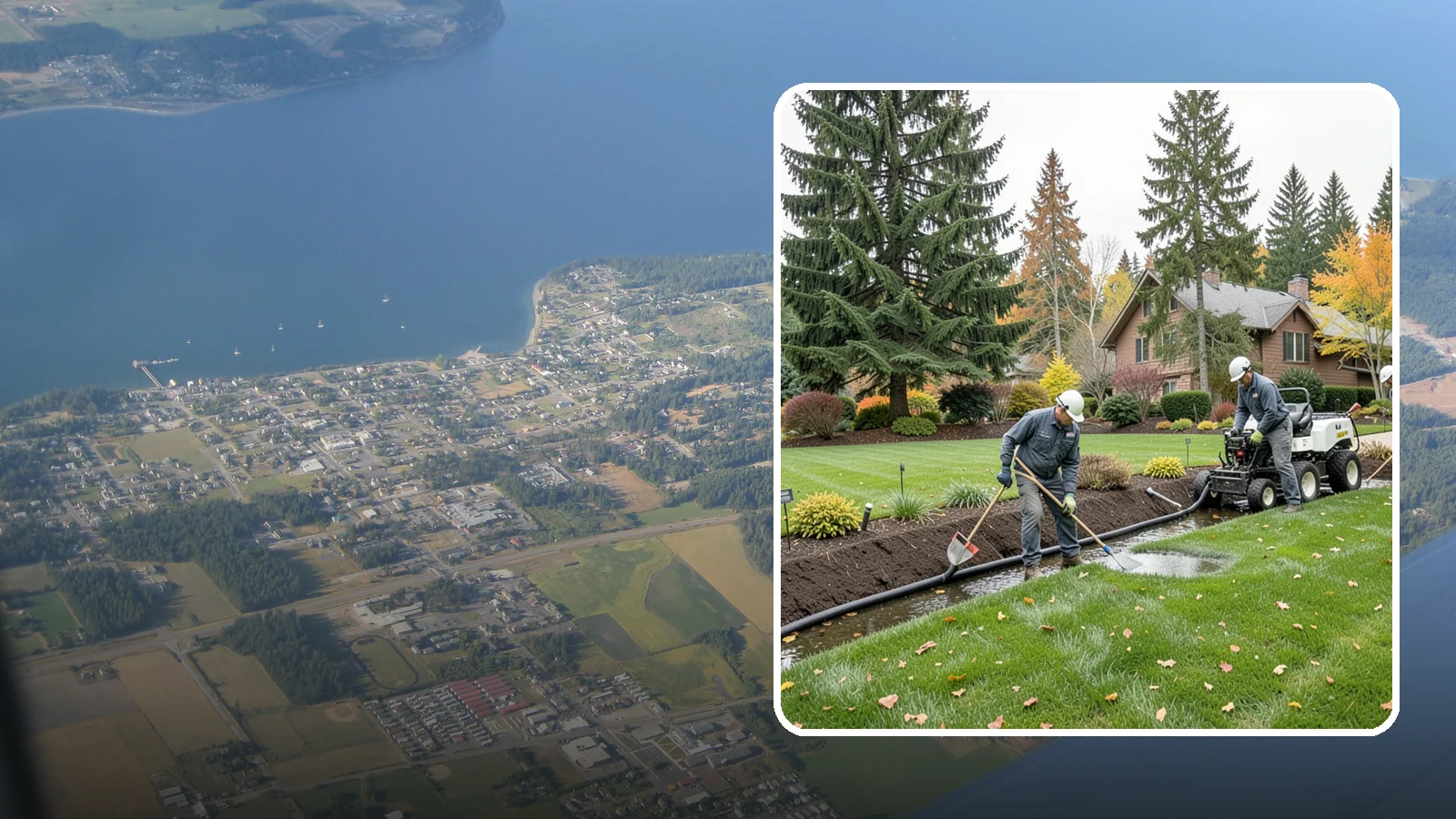 Standing Water Solutions in Coupeville, Island County, WA - We diagnose and correct persistent standing water using the right mix of grading, drains, and infiltration for your specific site.