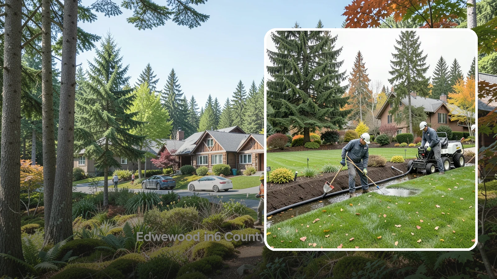 Standing Water Solutions in Edgewood, Pierce County, WA - We diagnose and correct persistent standing water using the right mix of grading, drains, and infiltration for your specific site.