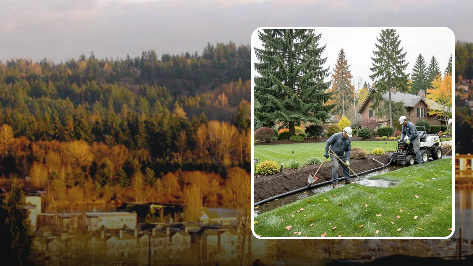 Standing Water Solutions in Kenmore, King County, WA - We diagnose and correct persistent standing water using the right mix of grading, drains, and infiltration for your specific site.