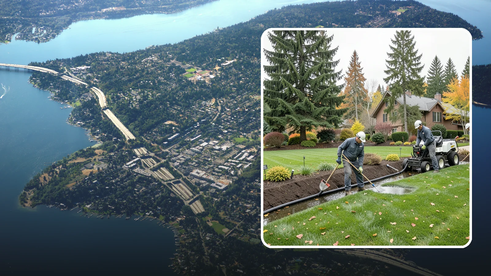 Standing Water Solutions in Mercer Island, King County, WA - We diagnose and correct persistent standing water using the right mix of grading, drains, and infiltration for your specific site.
