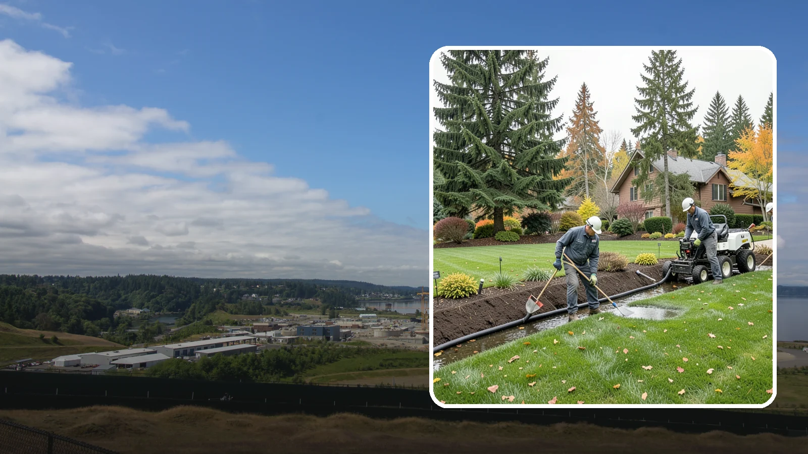 Standing Water Solutions in University Place, Pierce County, WA - We diagnose and correct persistent standing water using the right mix of grading, drains, and infiltration for your specific site.
