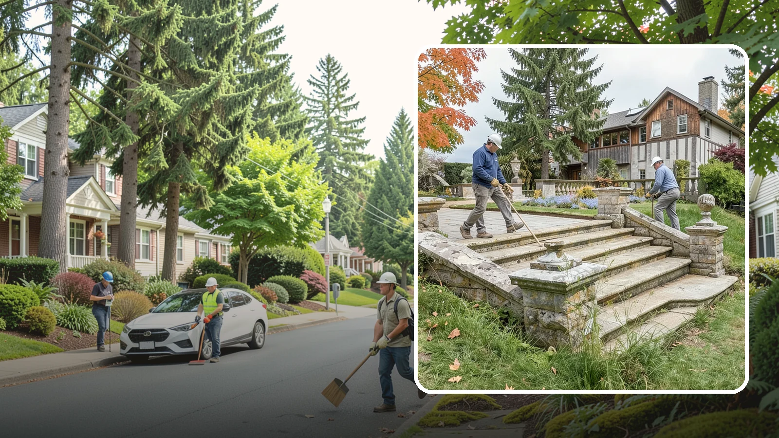 Stone Steps Installation in Beaux Arts Village, King County, WA - Natural stone steps that safely and beautifully connect changes in grade throughout your landscape.