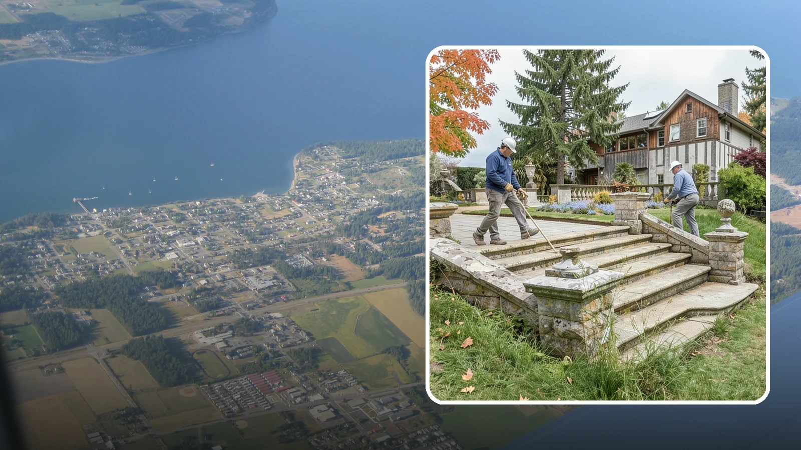 Stone Steps Installation in Coupeville, Island County, WA - Natural stone steps that safely and beautifully connect changes in grade throughout your landscape.