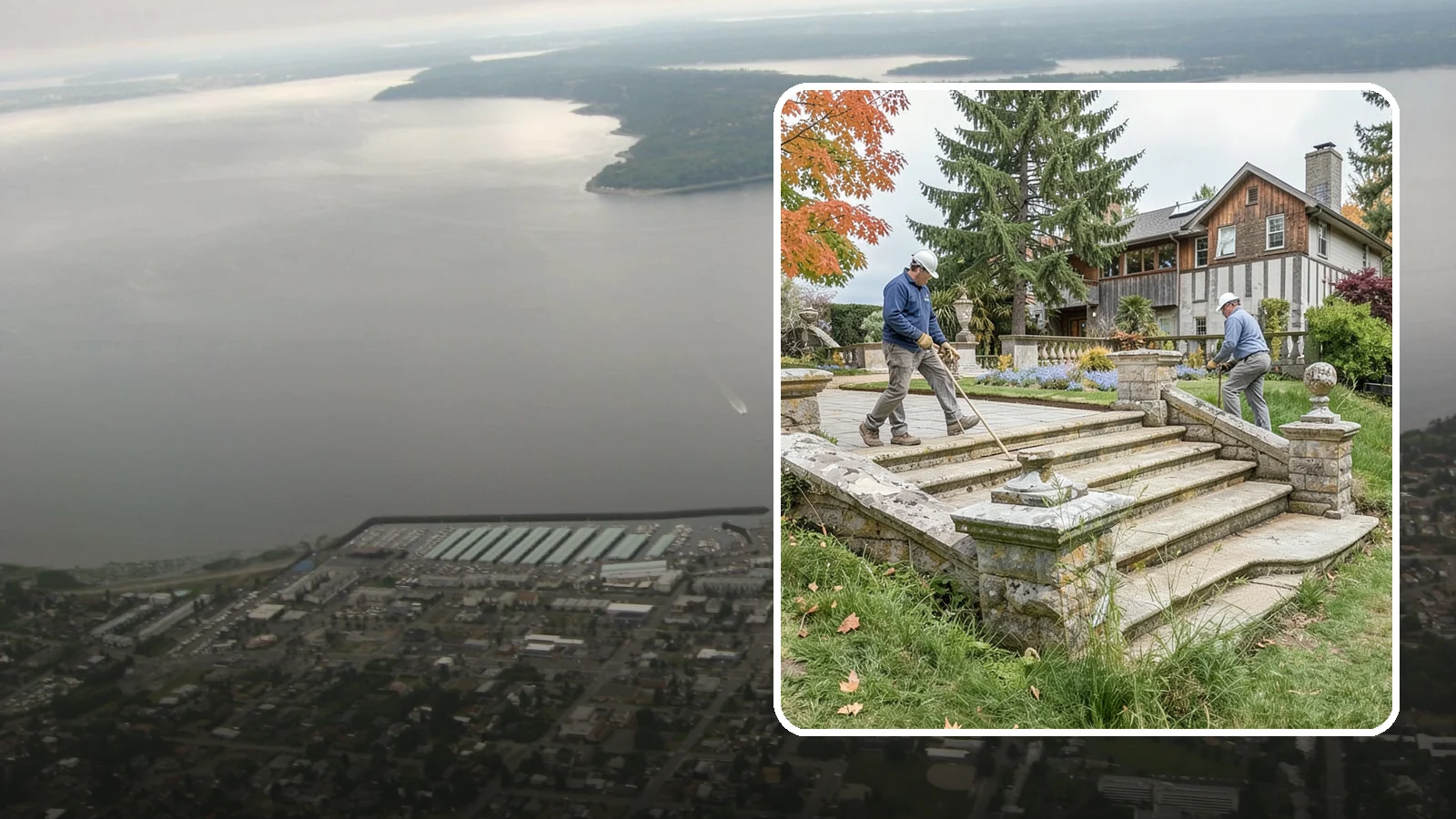 Stone Steps Installation in Des Moines, King County, WA - Natural stone steps that safely and beautifully connect changes in grade throughout your landscape.