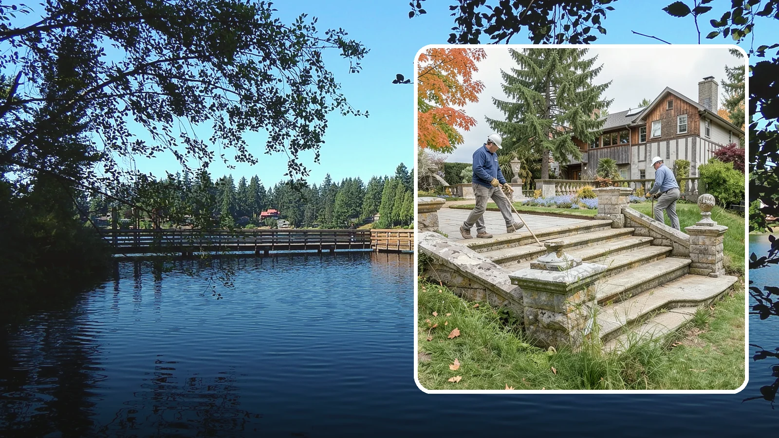 Stone Steps Installation in Federal Way, King County, WA - Natural stone steps that safely and beautifully connect changes in grade throughout your landscape.