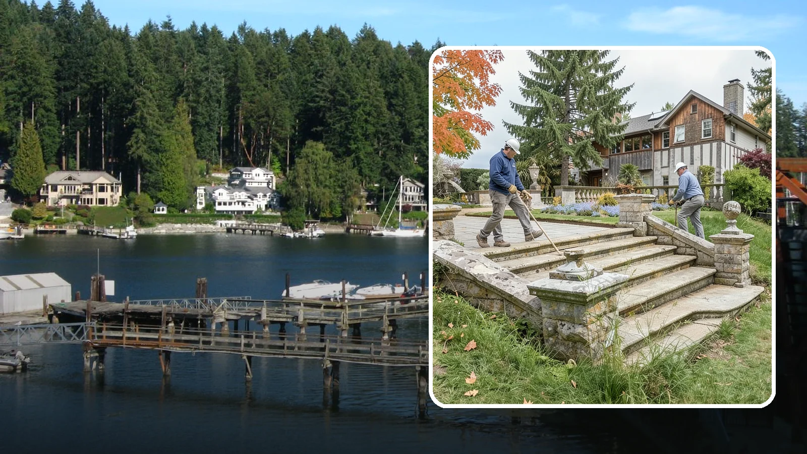 Stone Steps Installation in Gig Harbor, Pierce County, WA - Natural stone steps that safely and beautifully connect changes in grade throughout your landscape.