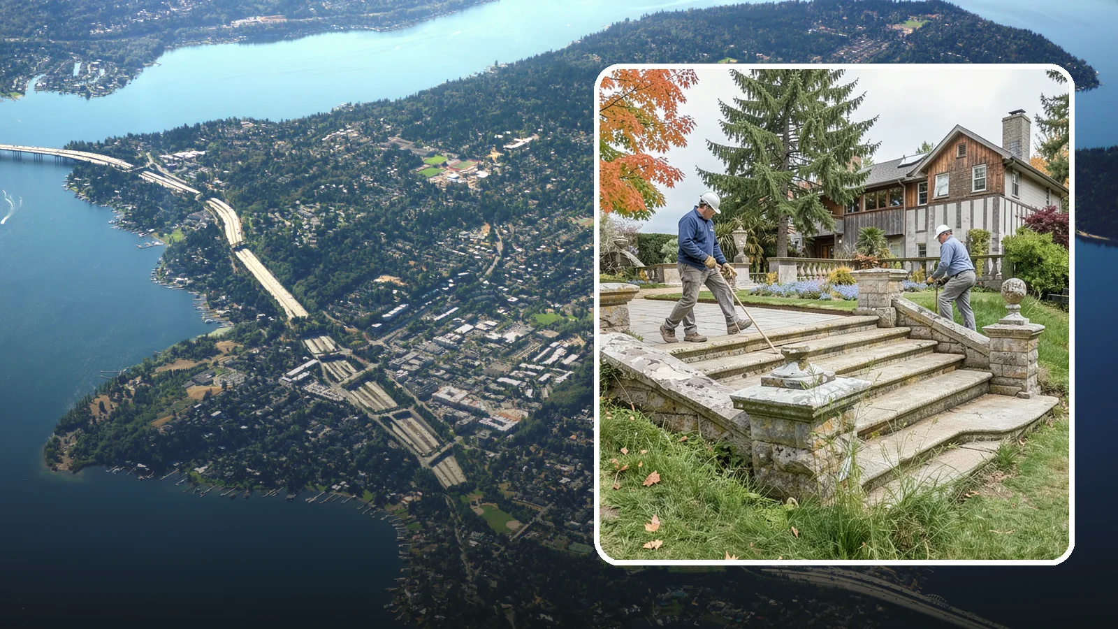 Stone Steps Installation in Mercer Island, King County, WA - Natural stone steps that safely and beautifully connect changes in grade throughout your landscape.