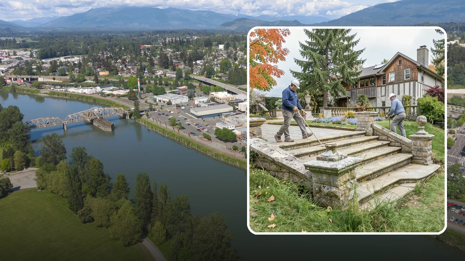 Stone Steps Installation in Mount Vernon, Skagit County, WA - Natural stone steps that safely and beautifully connect changes in grade throughout your landscape.