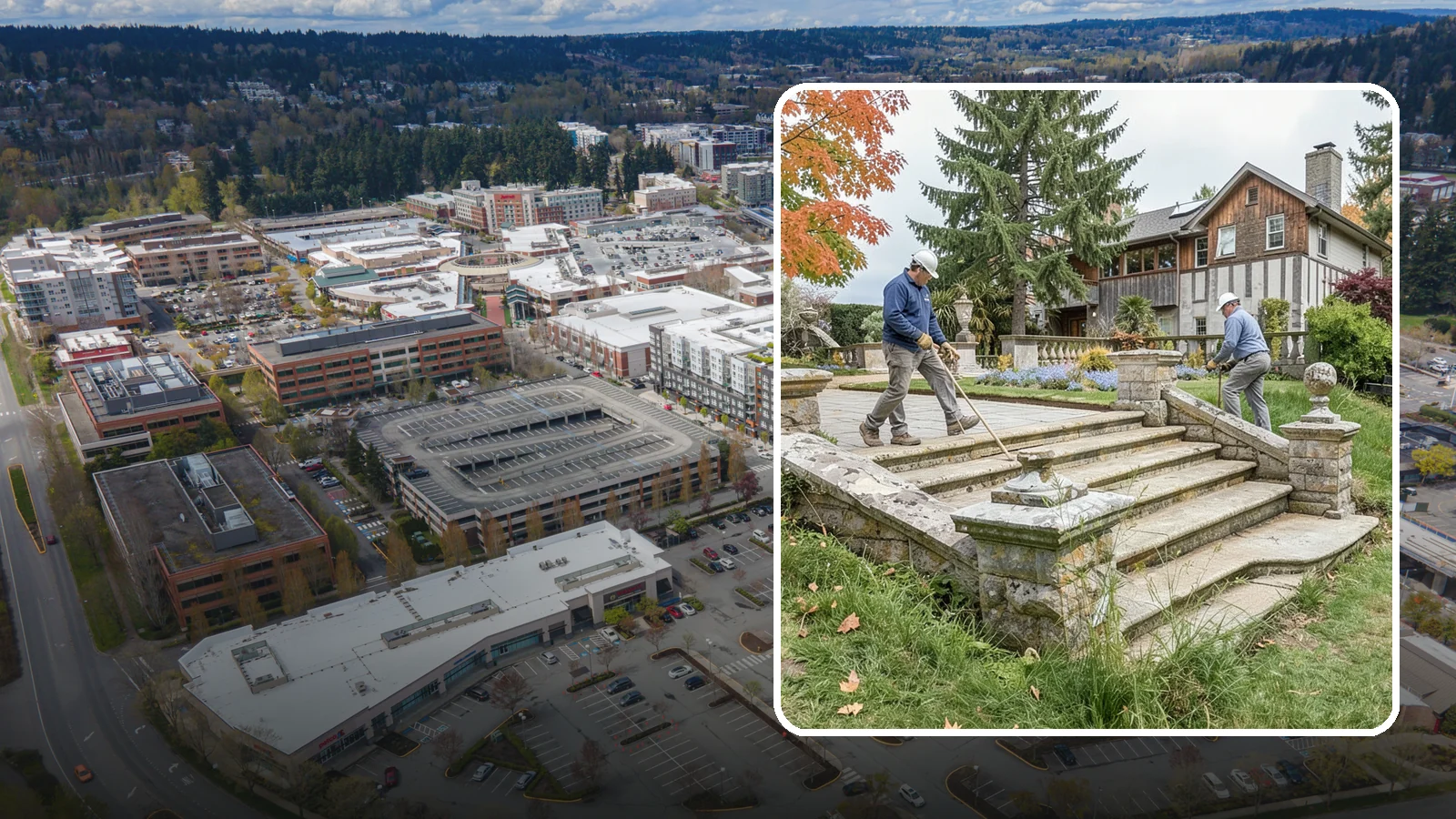 Stone Steps Installation in Redmond, King County, WA - Natural stone steps that safely and beautifully connect changes in grade throughout your landscape.
