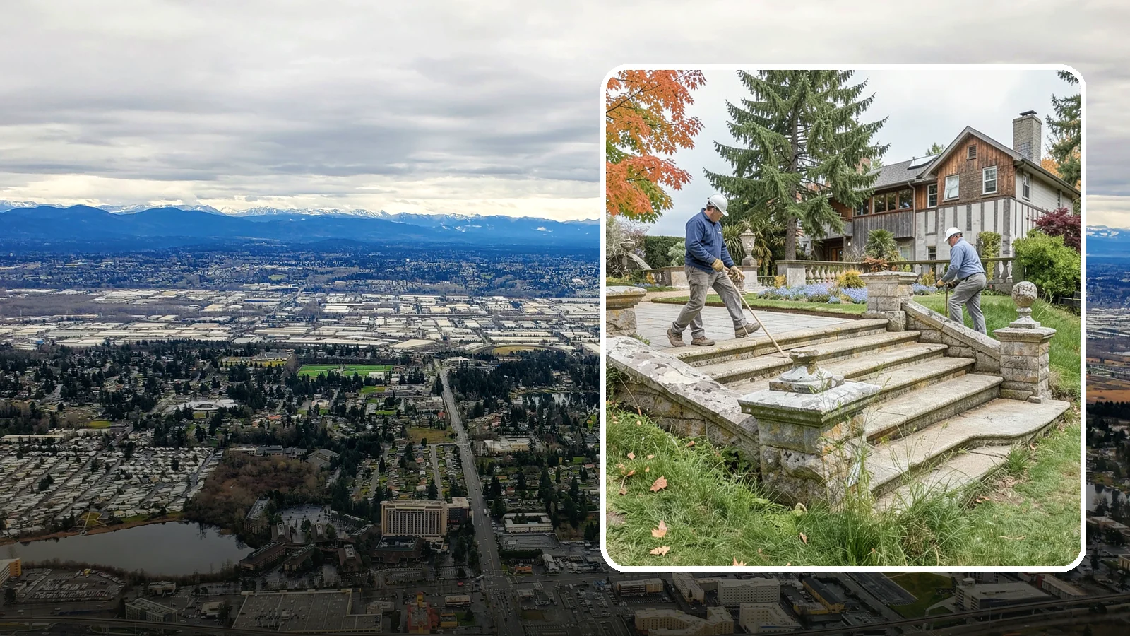 Stone Steps Installation in SeaTac, King County, WA - Natural stone steps that safely and beautifully connect changes in grade throughout your landscape.