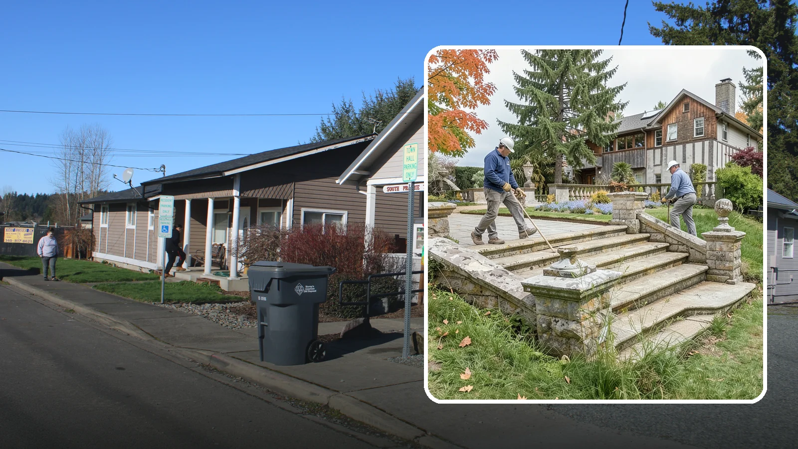 Stone Steps Installation in South Prairie, Pierce County, WA - Natural stone steps that safely and beautifully connect changes in grade throughout your landscape.