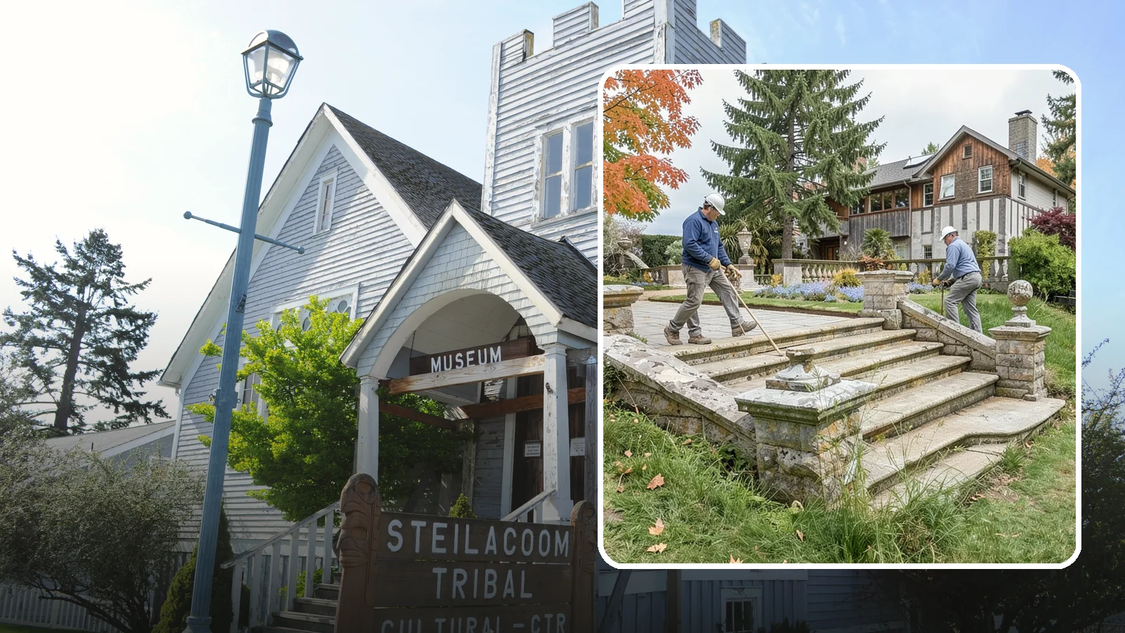 Stone Steps Installation in Steilacoom, Pierce County, WA - Natural stone steps that safely and beautifully connect changes in grade throughout your landscape.