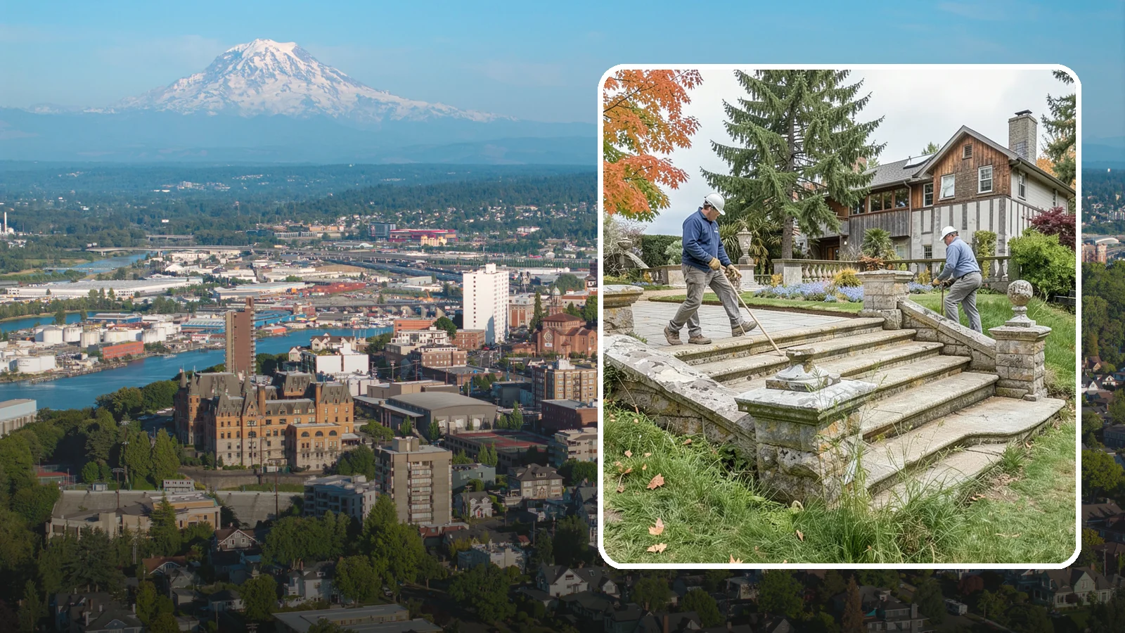 Stone Steps Installation in Tacoma, Pierce County, WA - Natural stone steps that safely and beautifully connect changes in grade throughout your landscape.