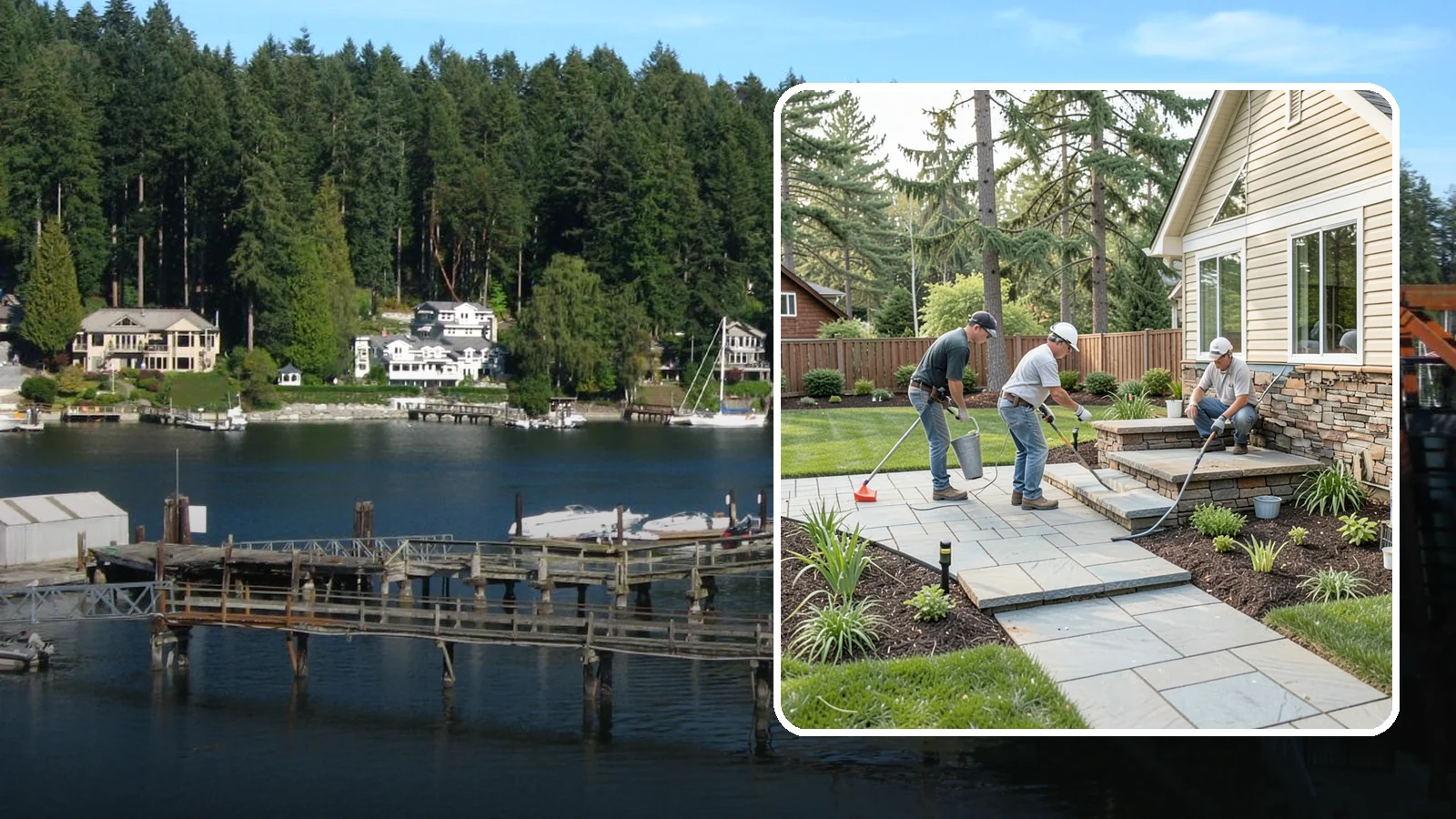 Stone Veneer Installation in Gig Harbor, Pierce County, WA - Stone veneer that transforms walls, pillars, and features with the look of solid stone at lower cost.