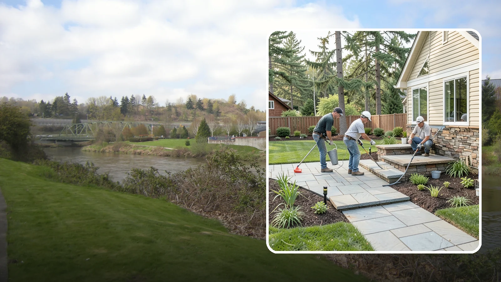 Stone Veneer Installation in Tukwila, King County, WA - Stone veneer that transforms walls, pillars, and features with the look of solid stone at lower cost.