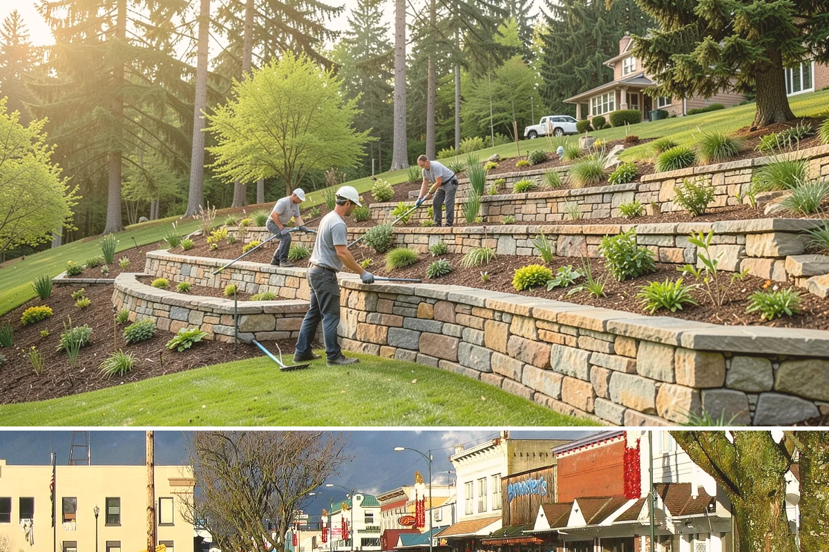Stone Wall Installation in Arlington, Snohomish County, WA - The dry summer months ease excavation and stone setting, and let any mortar cure properly before the return of persistent rain.