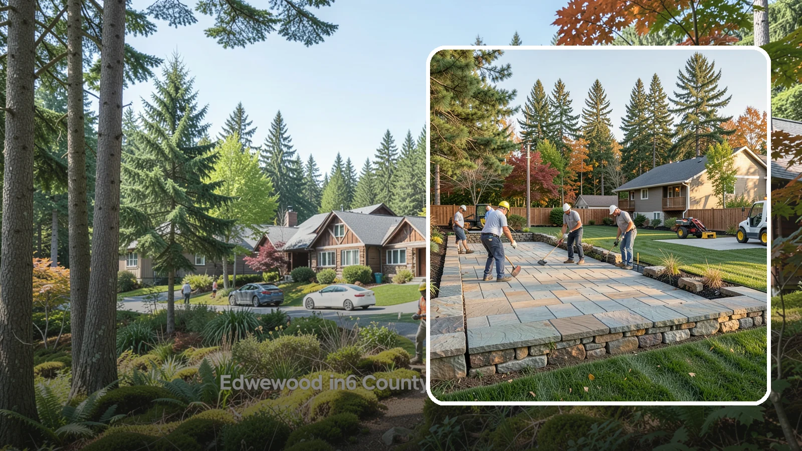 Stone Wall Installation in Edgewood, Pierce County, WA - We construct natural stone walls that combine timeless appearance with the drainage needed for wet-climate durability.
