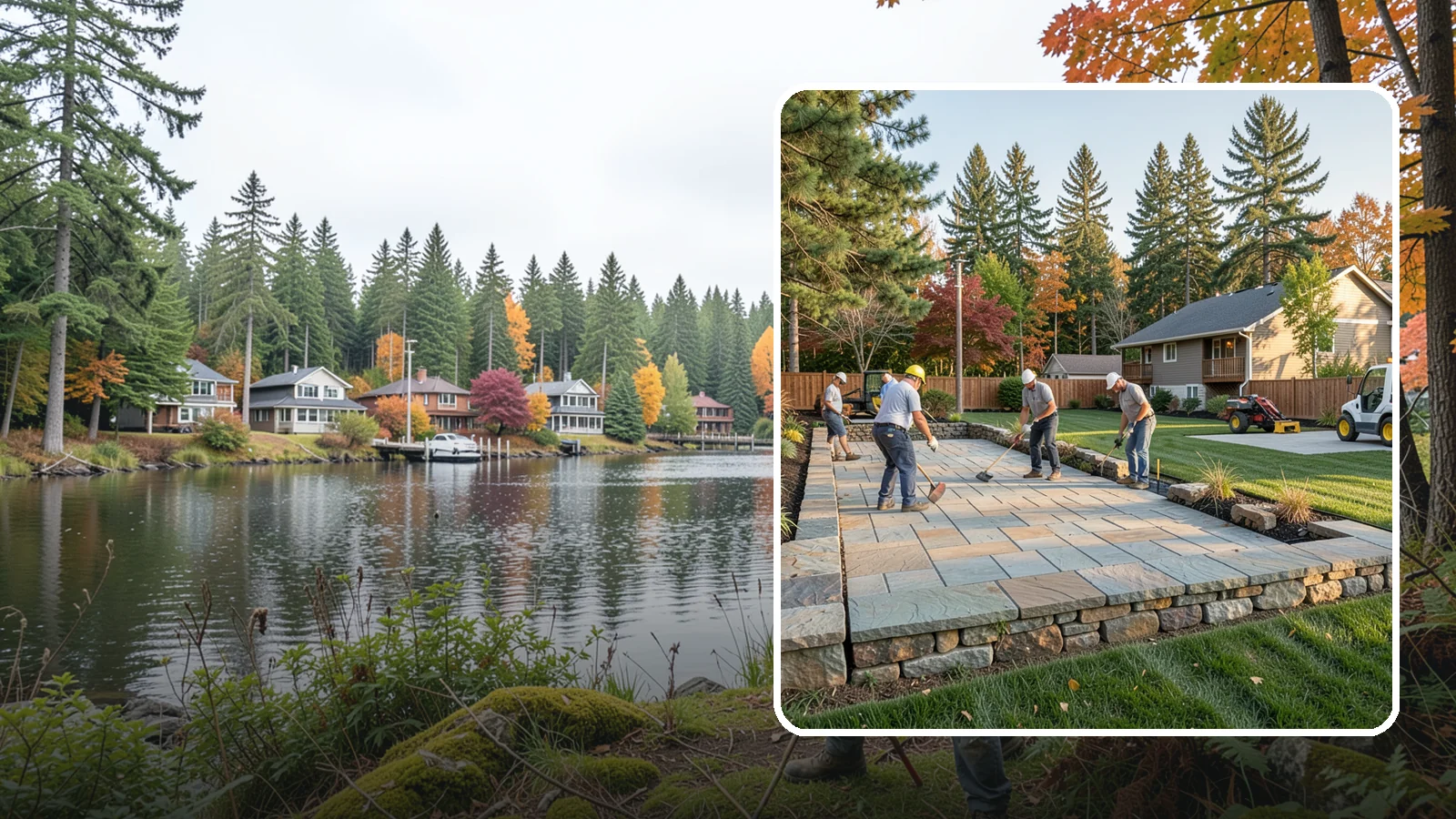Stone Wall Installation in La Conner, Skagit County, WA - We construct natural stone walls that combine timeless appearance with the drainage needed for wet-climate durability.
