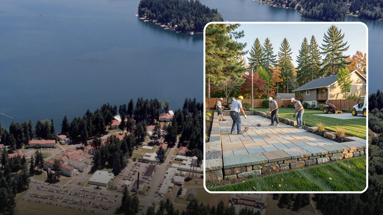 Stone Wall Installation in Lakewood, Pierce County, WA - We construct natural stone walls that combine timeless appearance with the drainage needed for wet-climate durability.