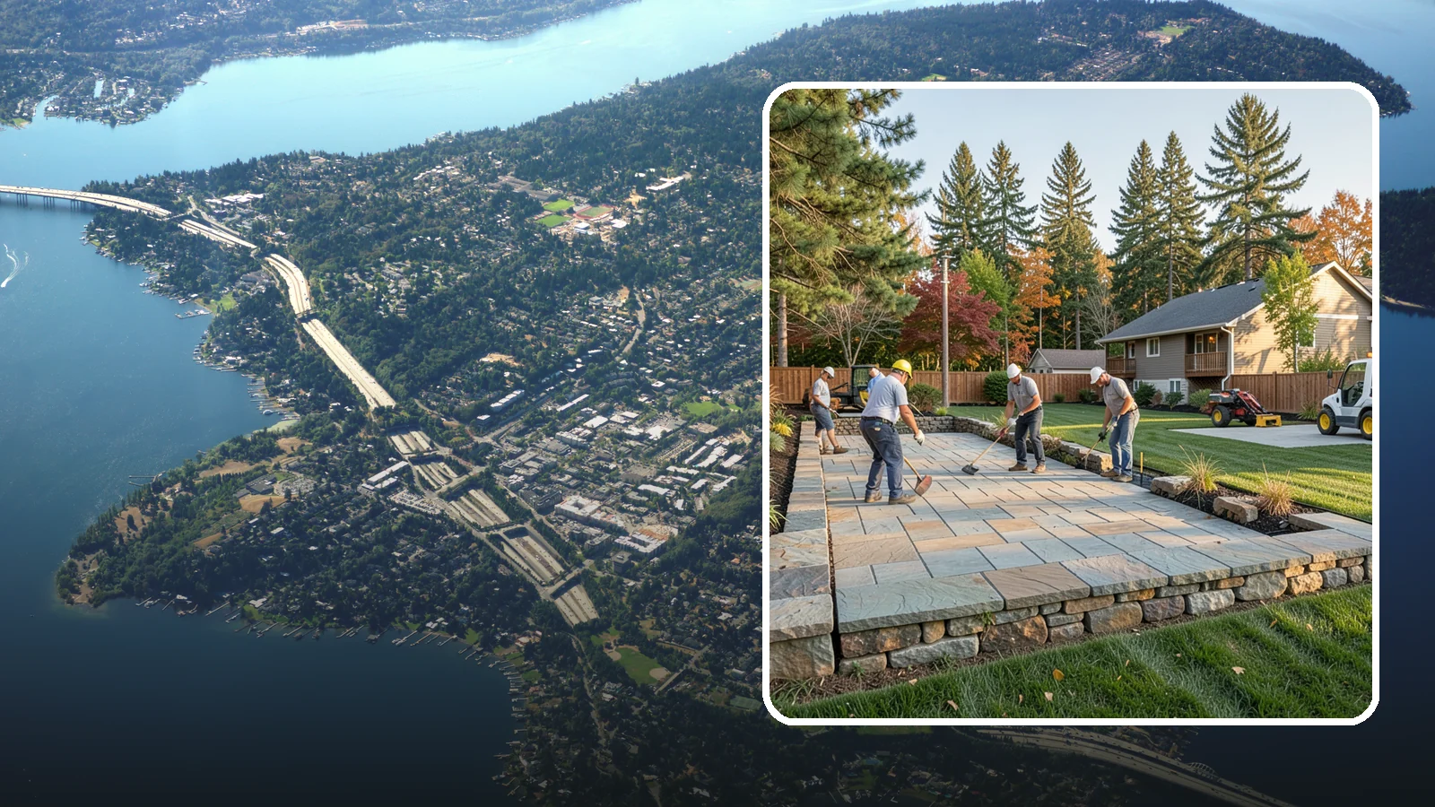 Stone Wall Installation in Mercer Island, King County, WA - We construct natural stone walls that combine timeless appearance with the drainage needed for wet-climate durability.