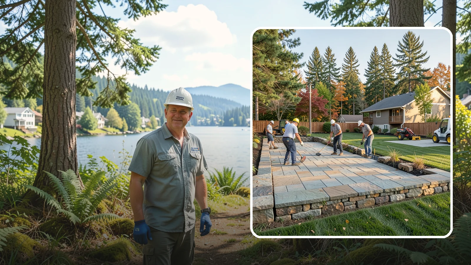 Stone Wall Installation in Milton, King County, WA - We construct natural stone walls that combine timeless appearance with the drainage needed for wet-climate durability.